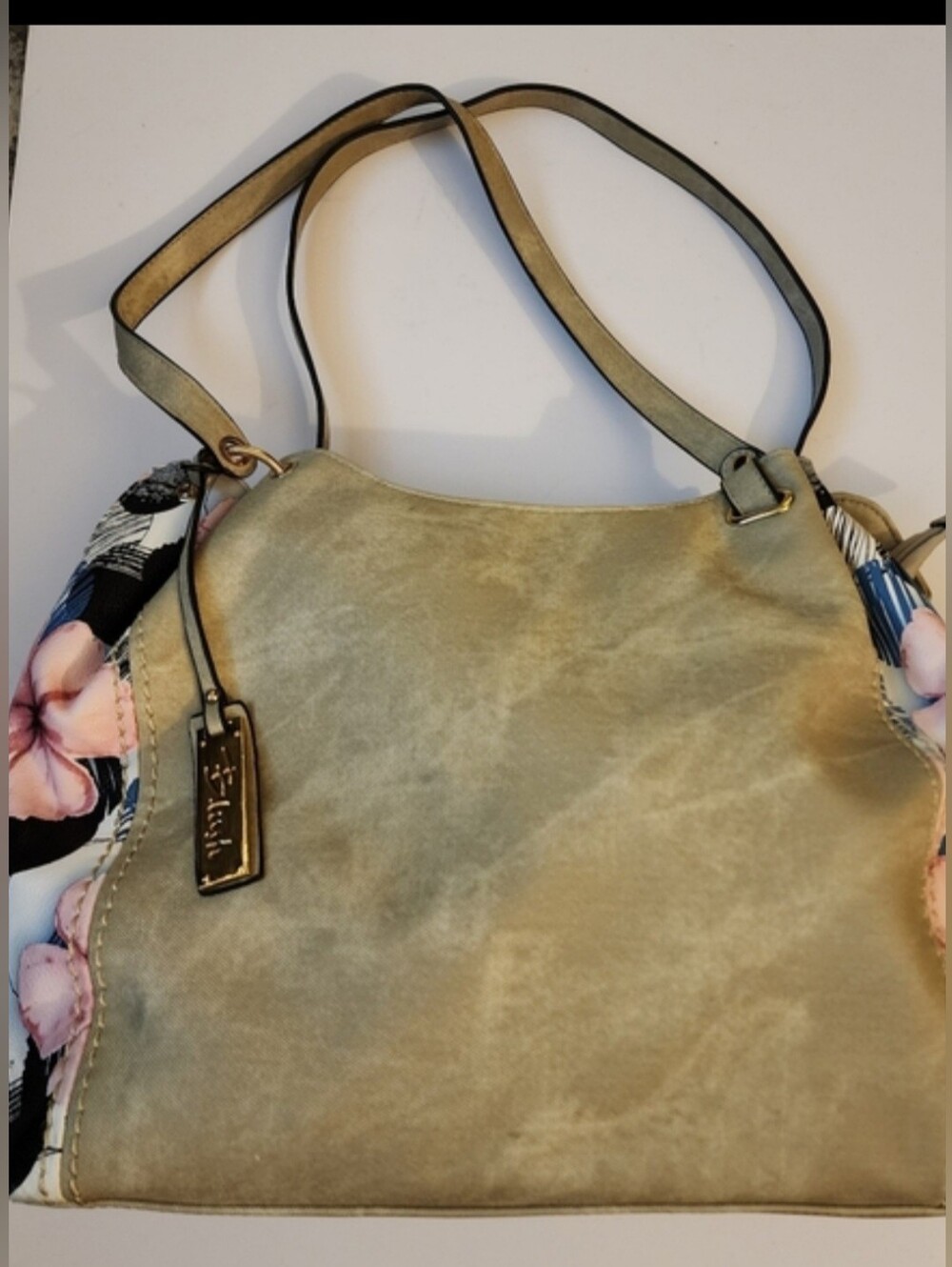 Blush Brand Beige and Black Shoulder Bag.